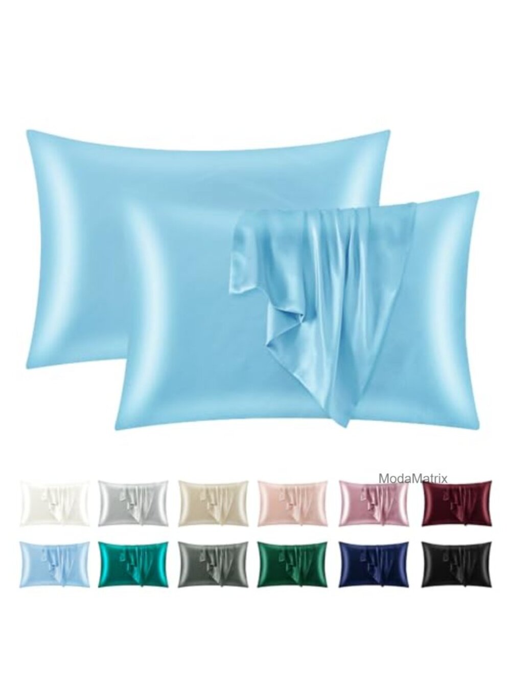 King Size Satin Pillowcases Set of 2 for Hair & Skin - Envelope Closure
